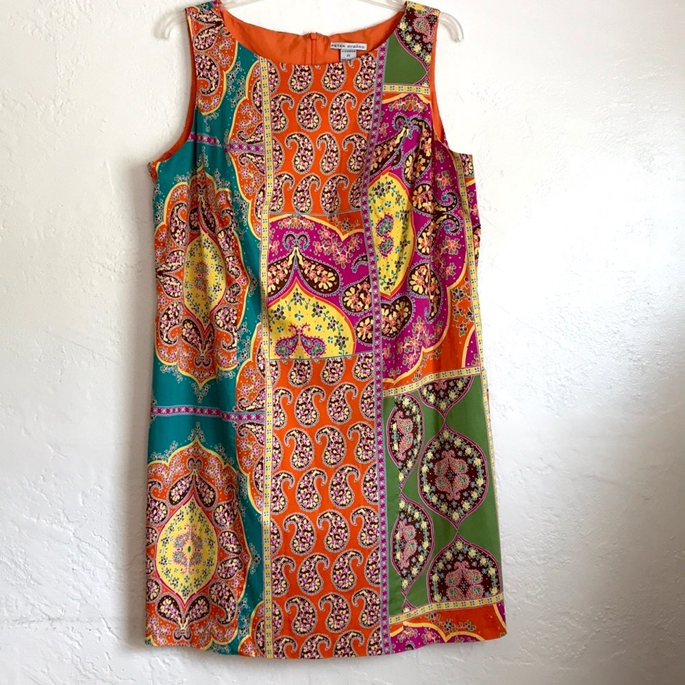 Peter Nyard bright sleeveless plus size dress.